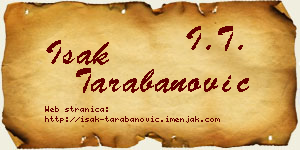 Isak Tarabanović vizit kartica
